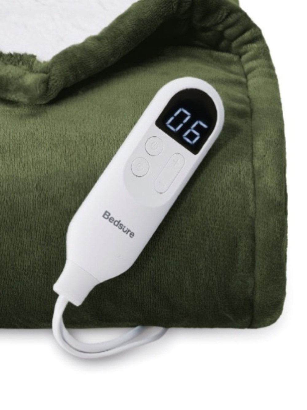 Heated Throw Soft Electric Blanket - OLIVE GREEN - Picture 3 of 11